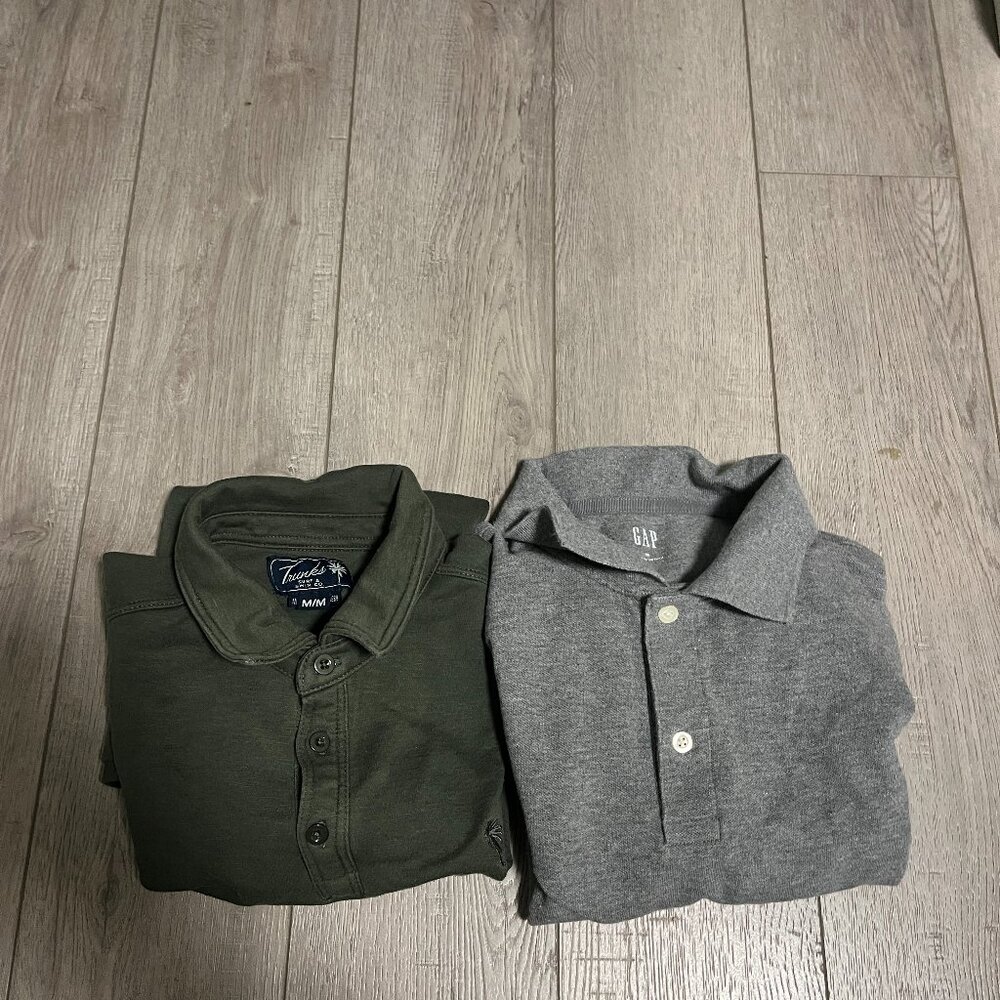 Gap Polo Shirt Mens Medium Grey Green Other Unknown Brand
